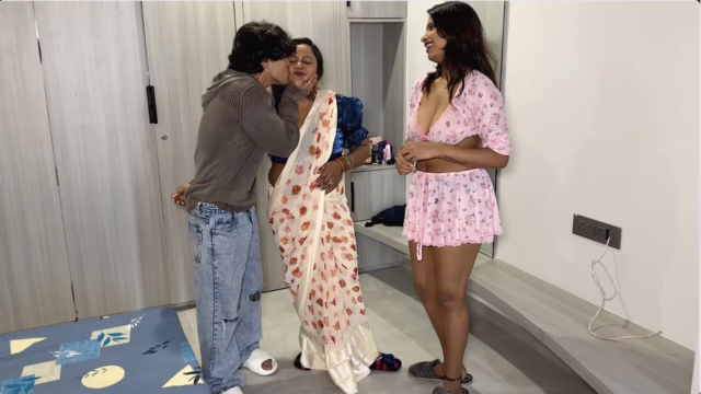 Boy has sex with threesome and her friend,   indian porn